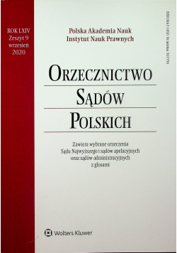 Orzecznictwo Sądów Polskich Rok LXIV Zeszyt 9