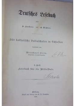 Deutsches Lesebuch, 1899 r.