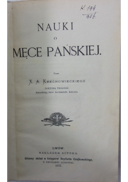 Nauki o Męce Pańskiej,1875 r.