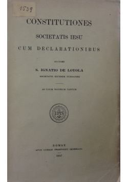 Constitutiones Societatis Iesu Cum Declarationibus, 1937 r.