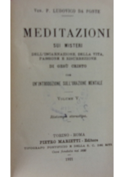 Meditazioni ,Tom V,1921r.