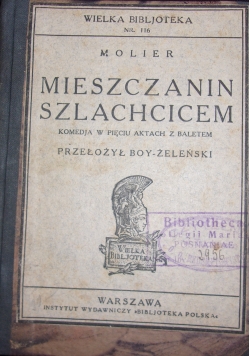 Mieszczanin szlachcicem, 1925 r.