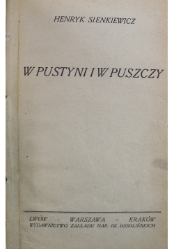W Pustyni i w Puszczy  1921 r.