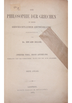 Der Philosophie der griechen ,1875r.