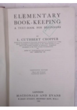 Elementary Book-Keeping, 1942 r.
