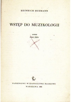 Wstęp do muzykologii