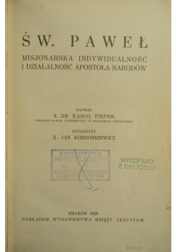 Św. Paweł, 1929 r.