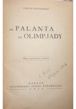 Od palanta do olimpjady, 1933 r.
