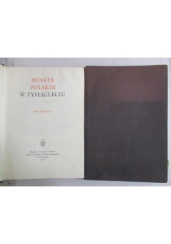 Miasta polskie w tysiącleciu, Tom I-II