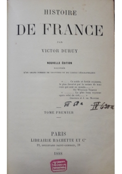 Histoire de France, 1888r.