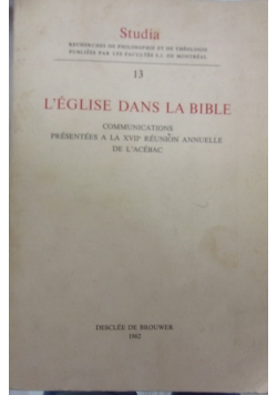 L eglise Dans la Bible