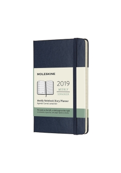 Kalendarz 2019 tygodniowy Moleskine 12M P  twarda oprawa, szafirowy