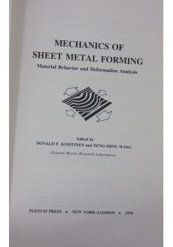 Mechanics of Sheet Metal Forming