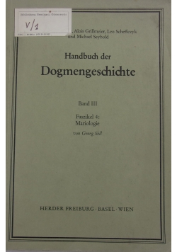 Handbuch der Dogmengeschichte,Band III