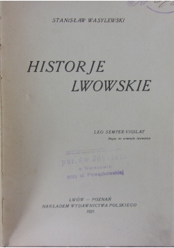 Historie Lwowskie,1921