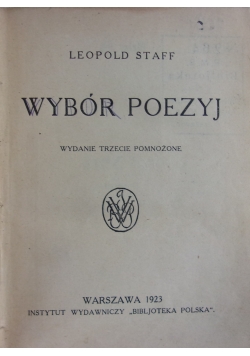 Wybór poezyj, tom I, 1923 r.