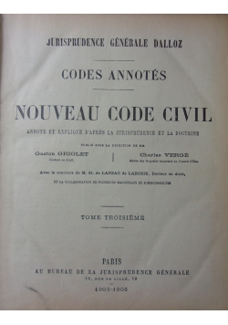 Nouveau Code Civil, 1905 r.