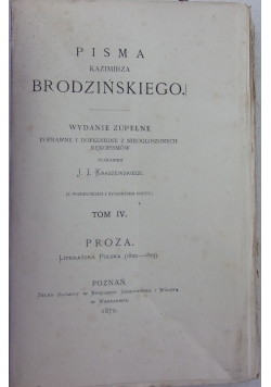 Pisma Kazimierza Brodzińskiego, 1872 r.