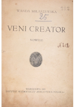 Veni Creator, 1921 r.