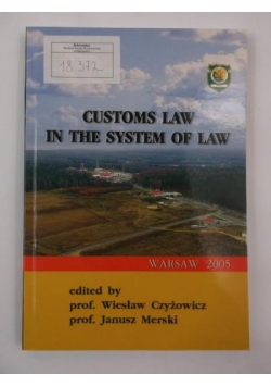 Customs Law in the System of Law