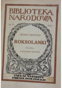 Biblioteka Narodowa. Roksolanki, 1924r.