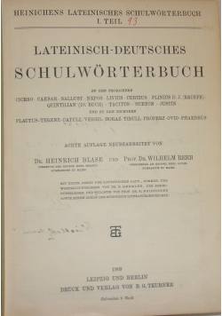 Lateinisch-Deutsches Schulworterbuch, 1909 r.