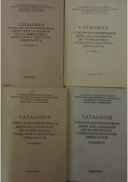 Catologus codicum manuscriptorum medii aevi latinorum qui in bibliotheca jagellonica cracoviae asservantur, volumen I-IV