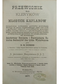 Przewodnik dla kleryków i młodych kapłanów 1877 r.