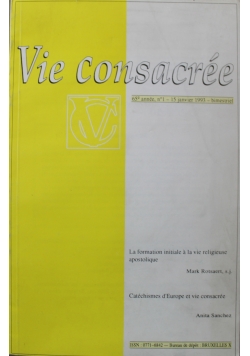 Vie Consacree 65e annee n1