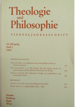 Theologie und Philosophie, 44 Jahrgang