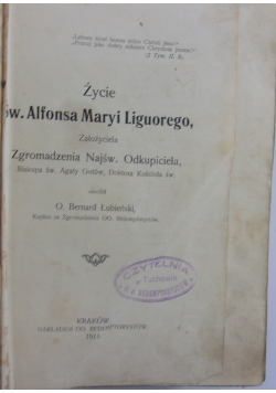 Życie Św. Alfonsa Maryi Liguorego, 1911 r.