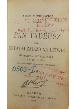 Pan Tadeusz ostatni zajazd na Litwie, 1901r, miniaturka