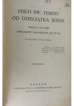 Duch Św. Teresy od Dzieciątka Jezus, wydanie II, 1930 r.