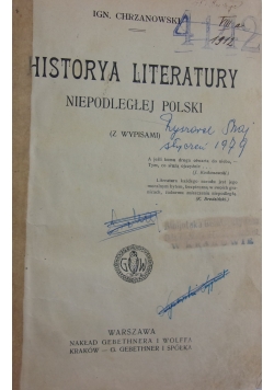 Historya Literatury Niepodległej Polski, 1911 r.