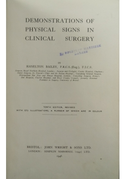 Demonstrations of Physical Signs in Clinical Surgery ,1946 r.