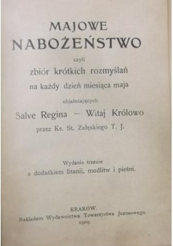 Majowe nabożeństwo, 1909 r.