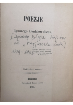 Poezje Ignacego Danielewskiego 1855 r.