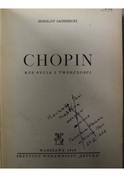 Chopin Rys Życia i twórczości 1949 r.
