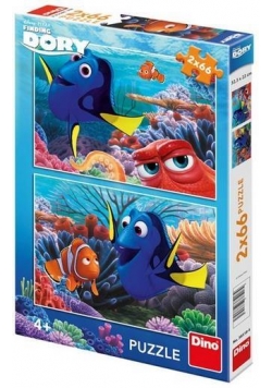 Puzzle 2x66 Dory między koralowcami DINO