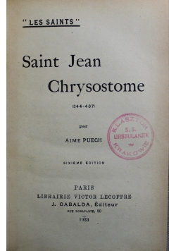 Saint Jean Chrysostome 1923 r.