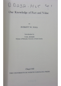 Our Knowledge of Fact and Value