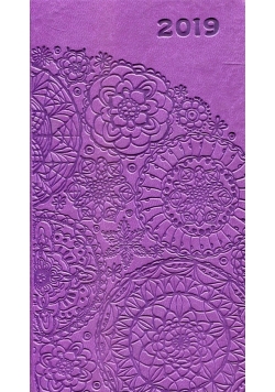 Kalendarz 2019 A6 tygodniowy relief fioletowy