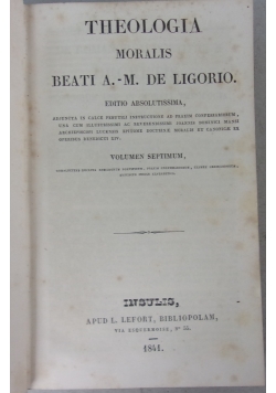 Theologia moralis, 1841 r.