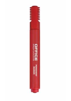 Marker permanentny OFFICE PRODUCTS, ścięty, 1-5mm (linia), czerwony 12 sztuk