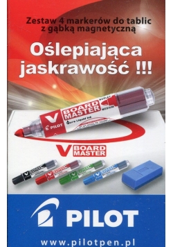 Zestaw 4 markerów do tablic z gąbką magnetyczną