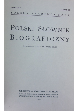Polski słownik biograficzny, tom XV/1