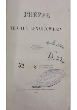 Poezje Teofilia Lenartowicza tom II,1863r.