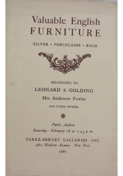 Valuable English Furniture