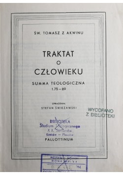 Św. Tomasz z Akwinu Traktat o człowieku