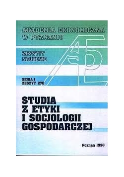 Studia z etyki i socjologii gospodarczej